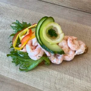 Snitt med reke og majones